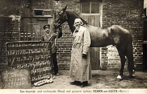 The horse Clever Hans, early 20th century Berlin. Hans purportedly could answer many human questions...